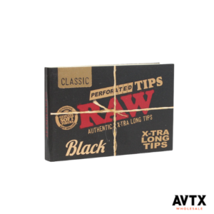 Raw Black Classic Perforated X-Tra Long Tips Display