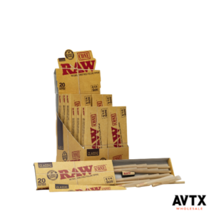Raw Classic Cones 1-1/4 Size Display 12 packs of 20