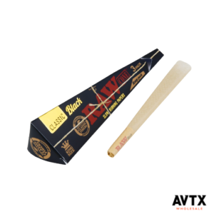 Raw Black Classic Cones 1-1/4 Size Scoop Pack