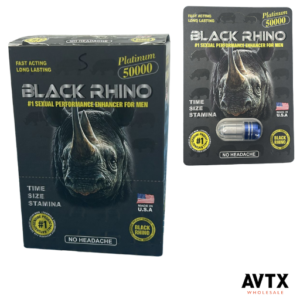 Black Rhino Platinum 50000K Male Enhancement 1ct Capsule Display
