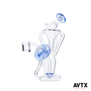 Quad Bubble Bent Neck Recycler 6"