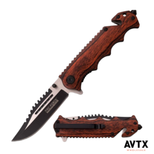 Tactical 9 Wooden Box Knife
