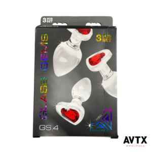 Nobu Glass Gems GS4 3pc Rose Heart Set